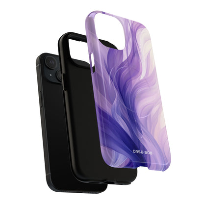 Purple Ribbon Waves iPhone 15 Case - Tough+