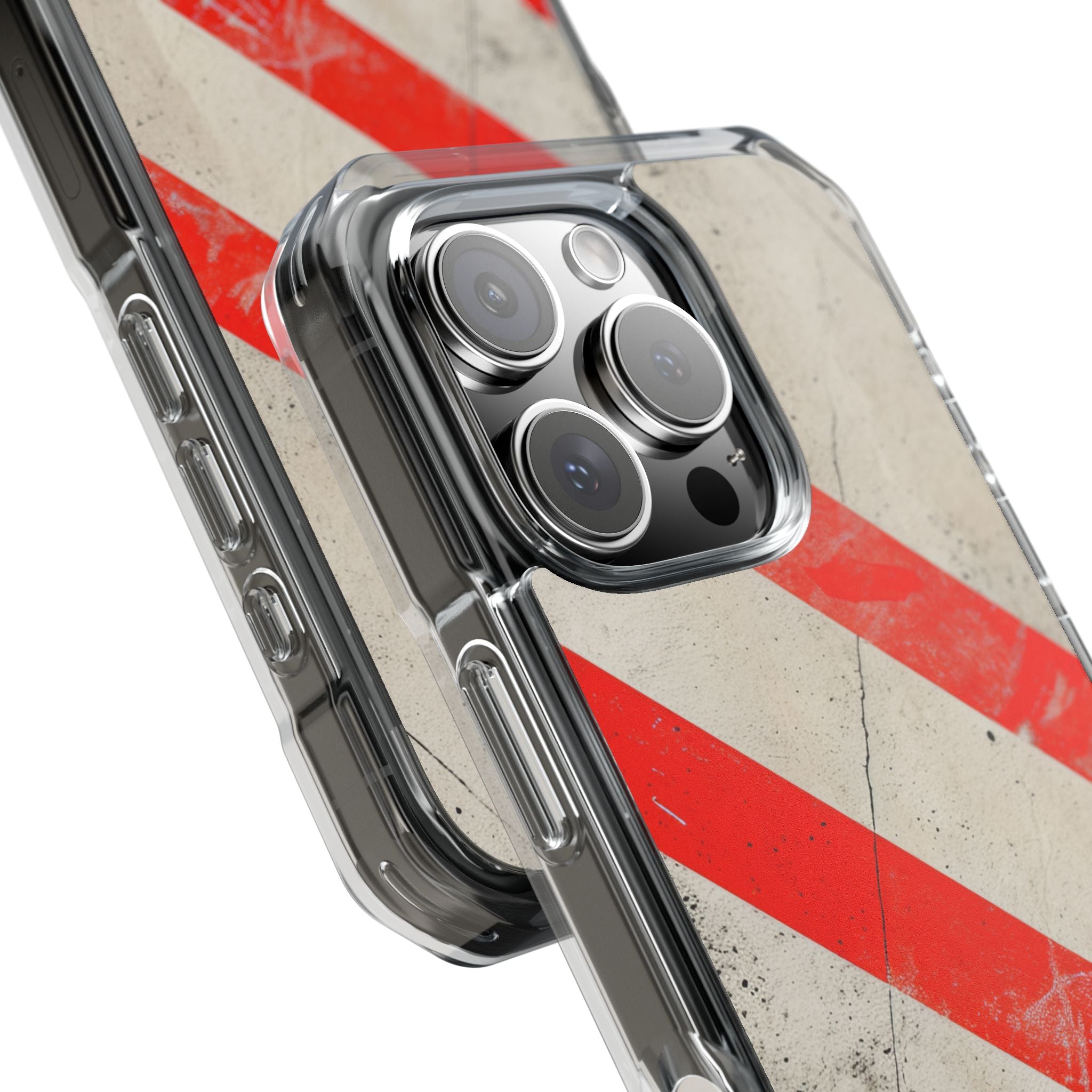 Striker Crimson Stripes iPhone 16 - Clear Impact Phone Case