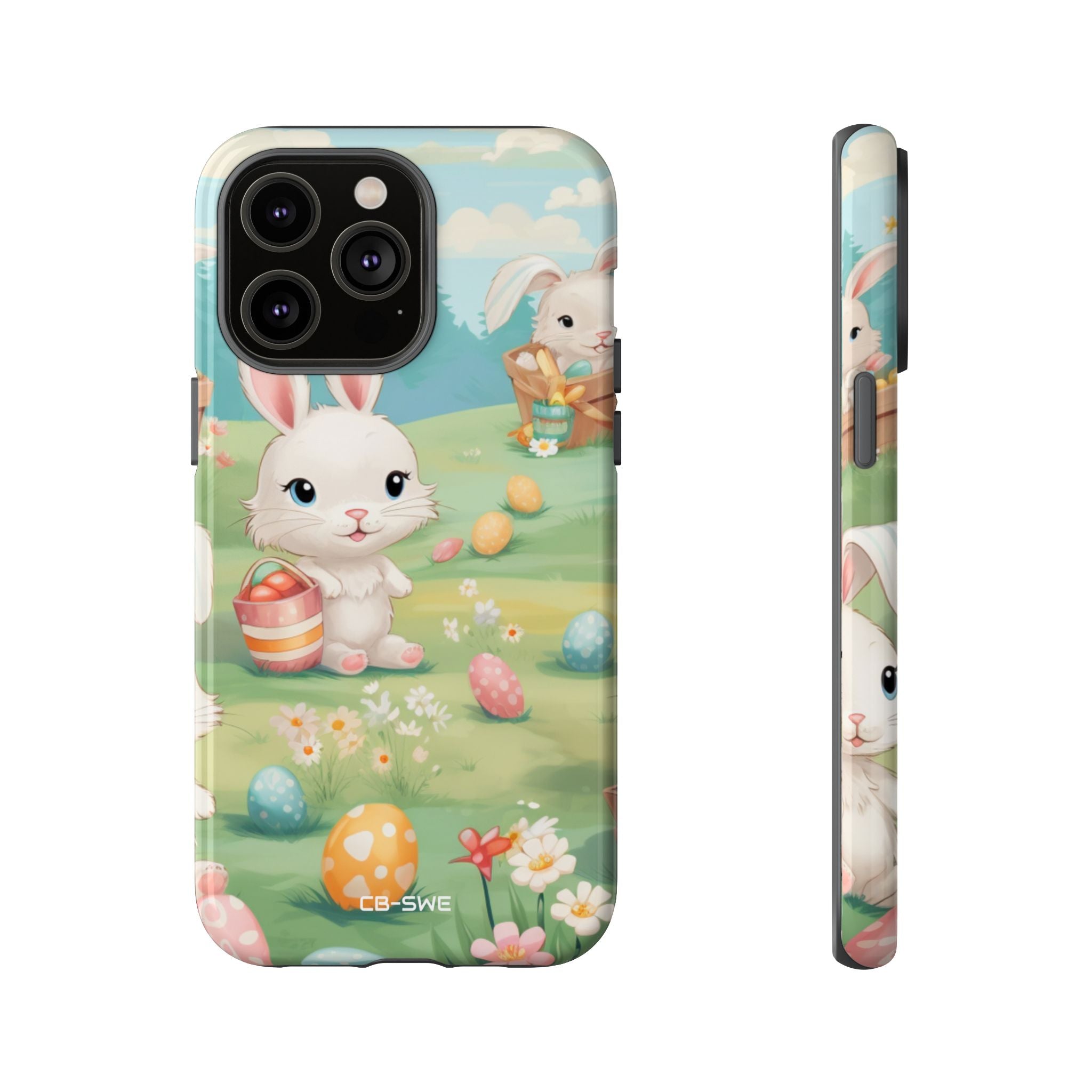 Bunnies Hunt Eggs - iPhone Case