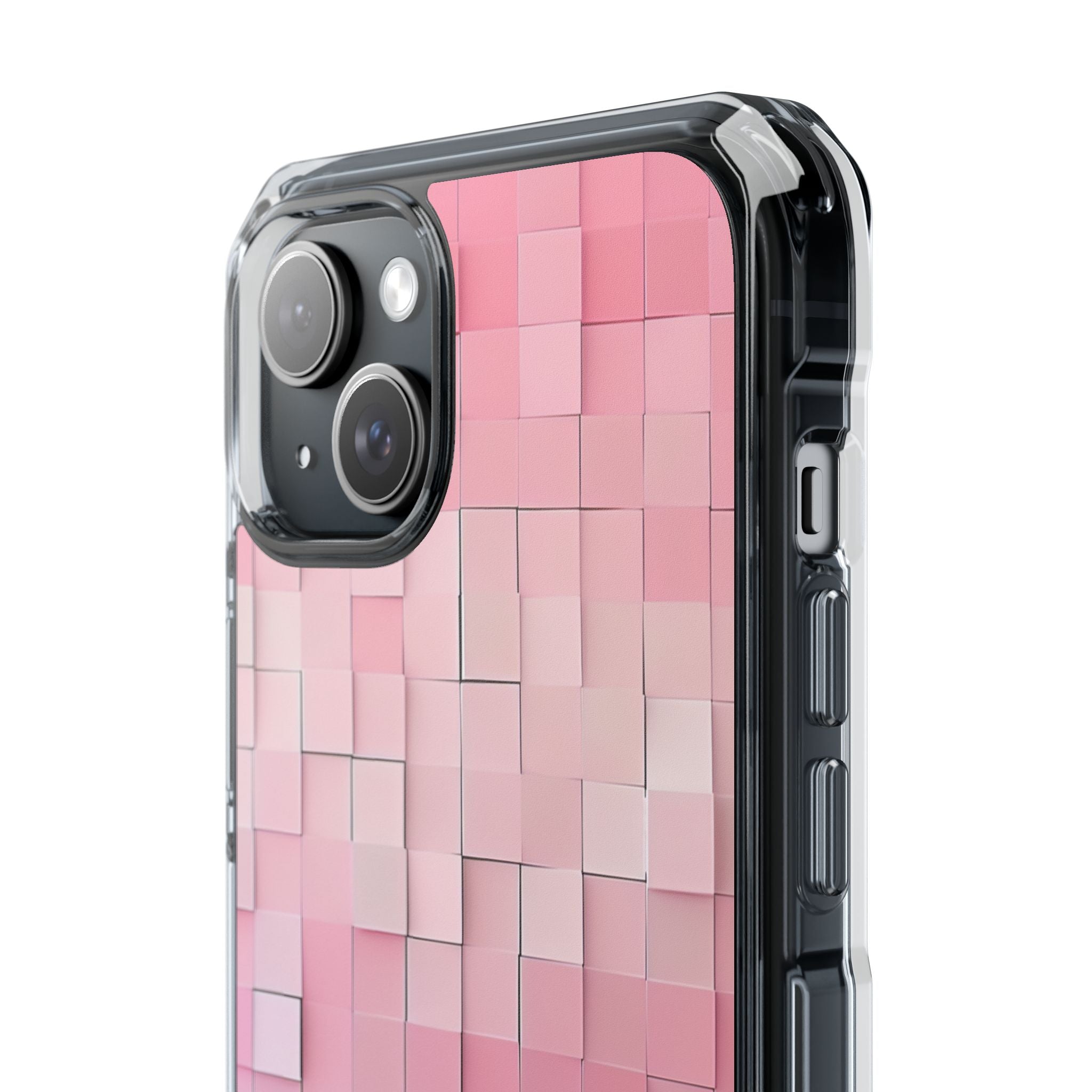 Gradient Pink Mosaic iPhone 15 - Clear Impact Phone Case