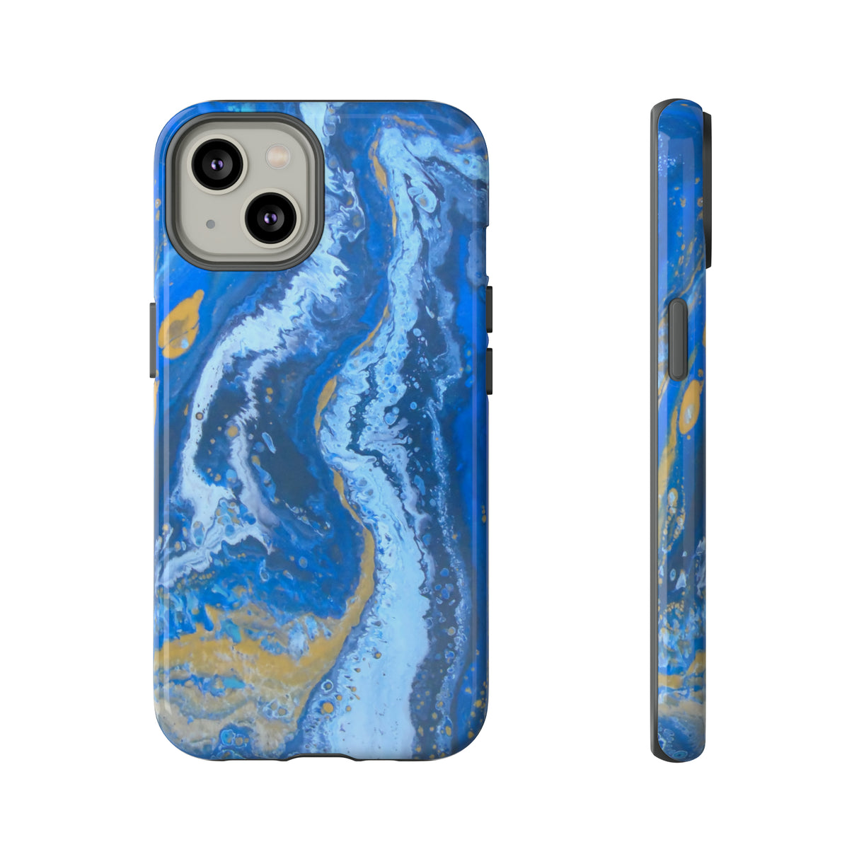 Acrylic Blue Gold - Protective Phone Case