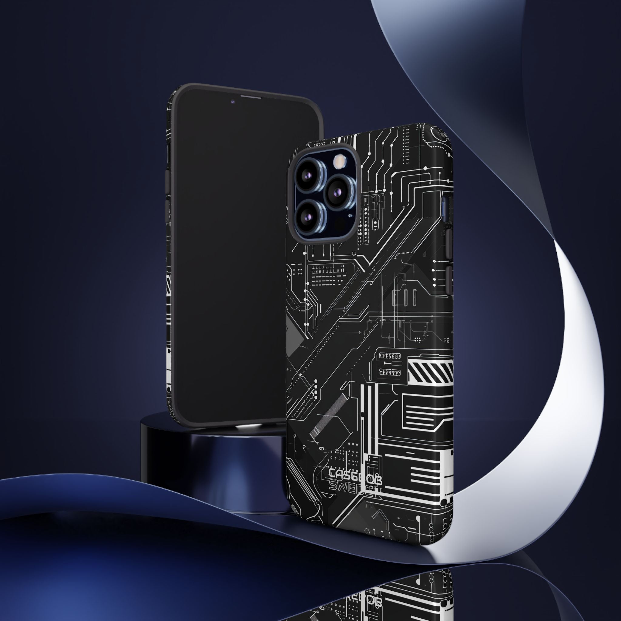 Futuristic Circuit Grid iPhone 13 - Tough