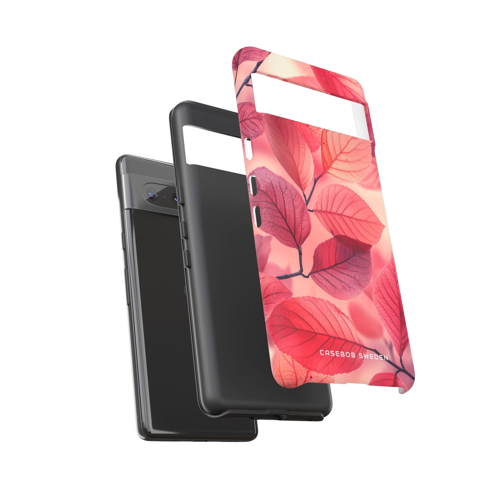 Elegant Pink Leaves Google Pixel 7 - Tough Phone Case