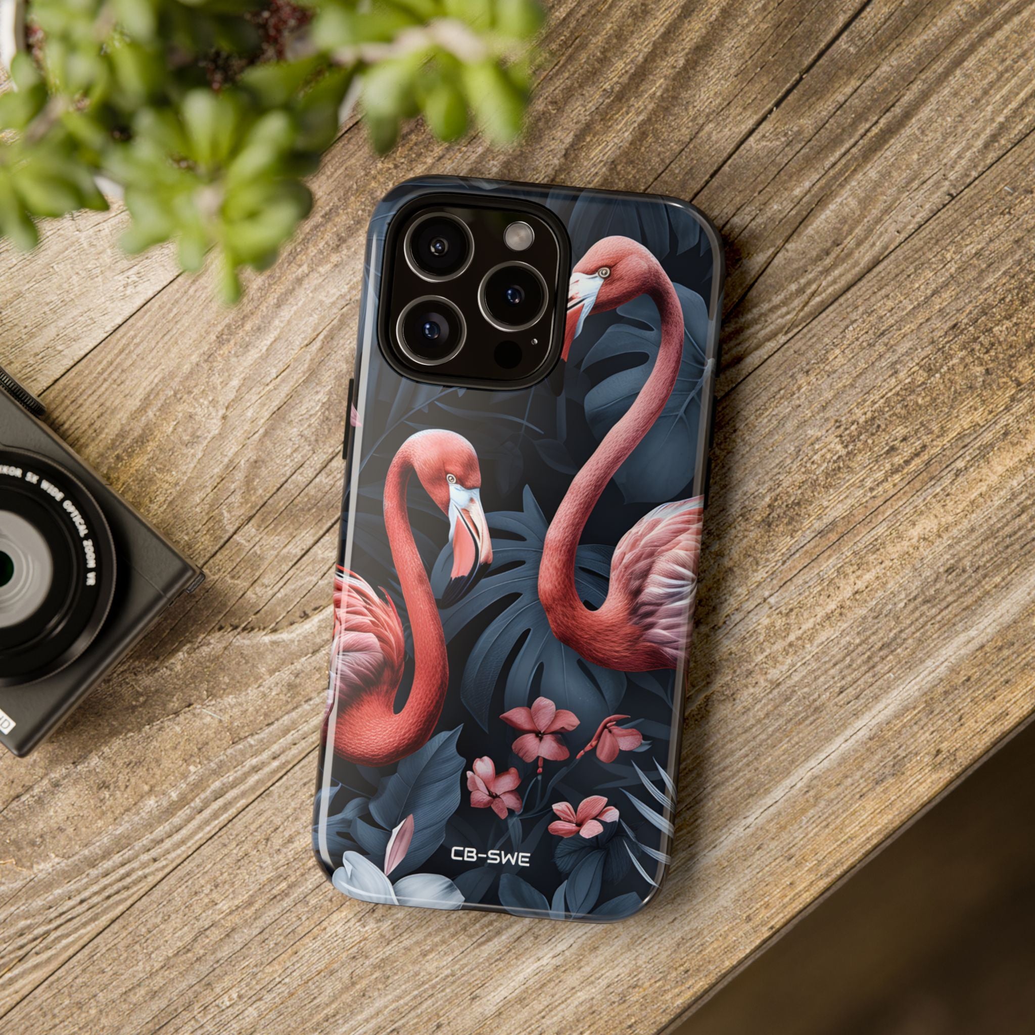 Flamingos Embrace Nature - iPhone Case