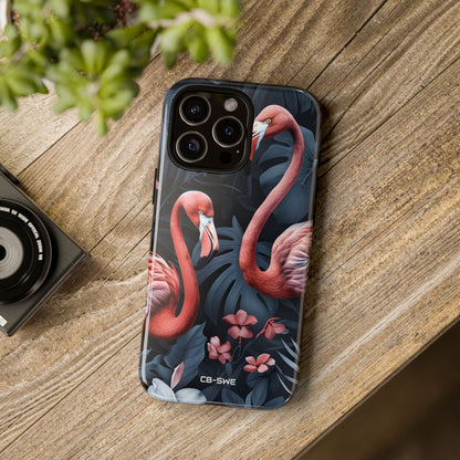 Flamingos Embrace Nature - iPhone Case