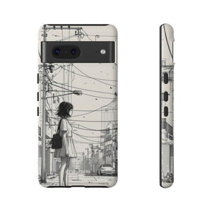 Urban Solitude Sketch | Protective Phone Case for Google Pixel