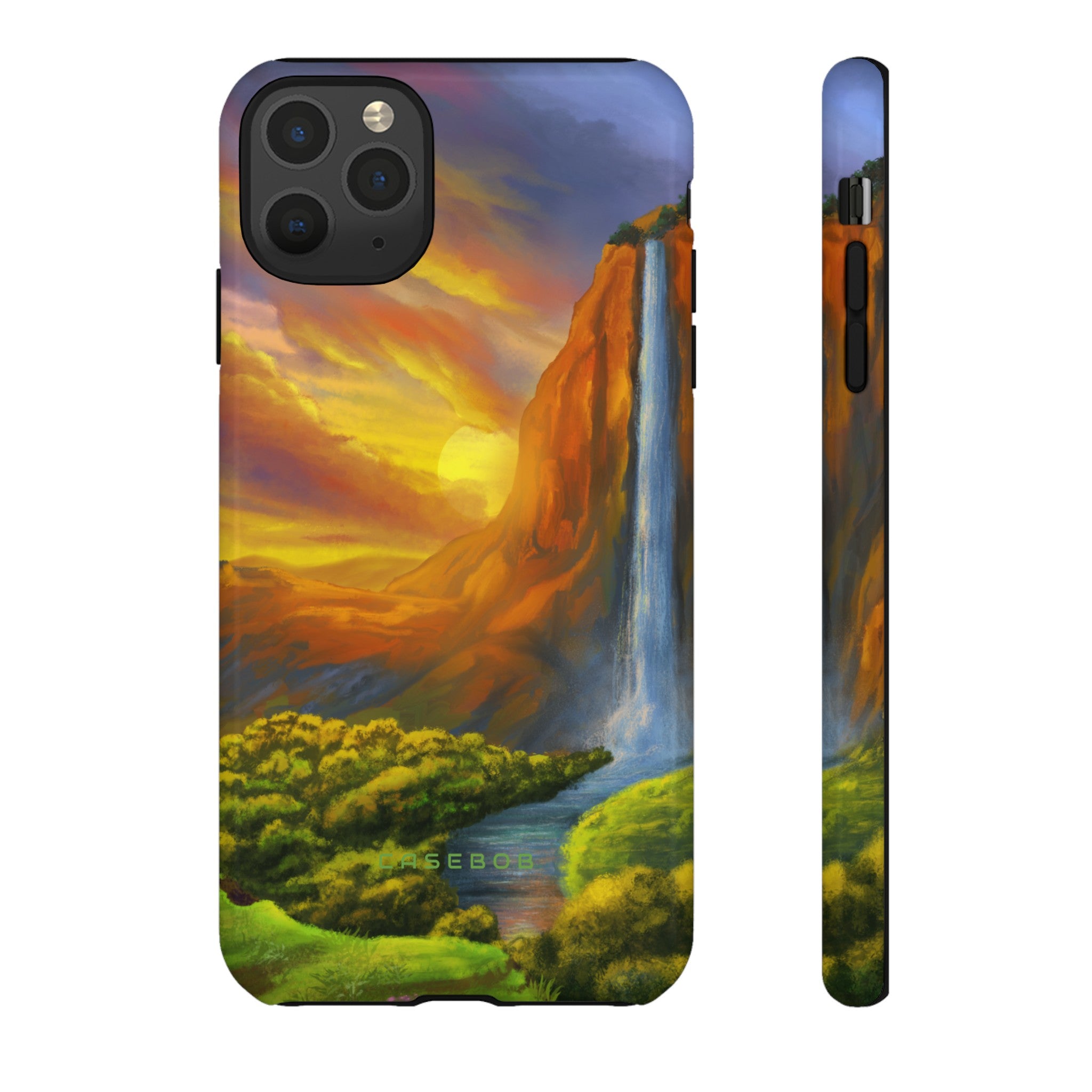 Fantasy Landscape with Waterfall - Protective Phone Case