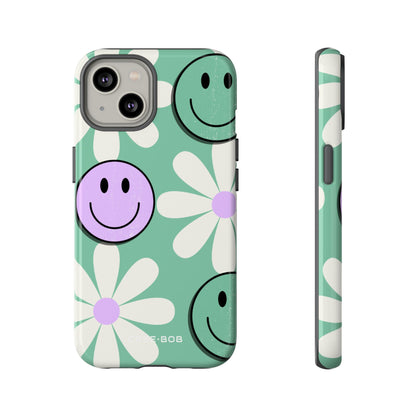 Smiley Daisy Glow iPhone 14 Case - Tough