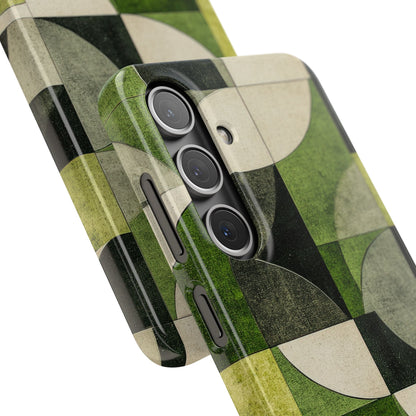 Green Geometric Harmony - Slim Samsung S24 Phone Case