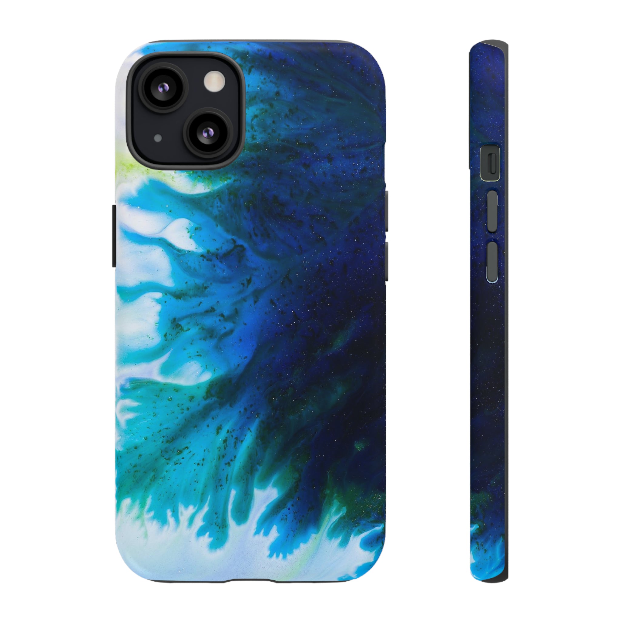 Blue Liquid Ink Art - Protective Phone Case