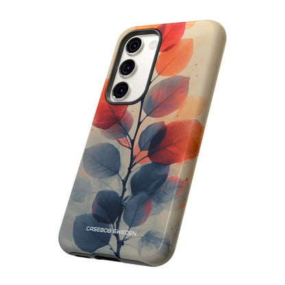 Orange Gray Leaves - Tough Samsung S23 Phone Case