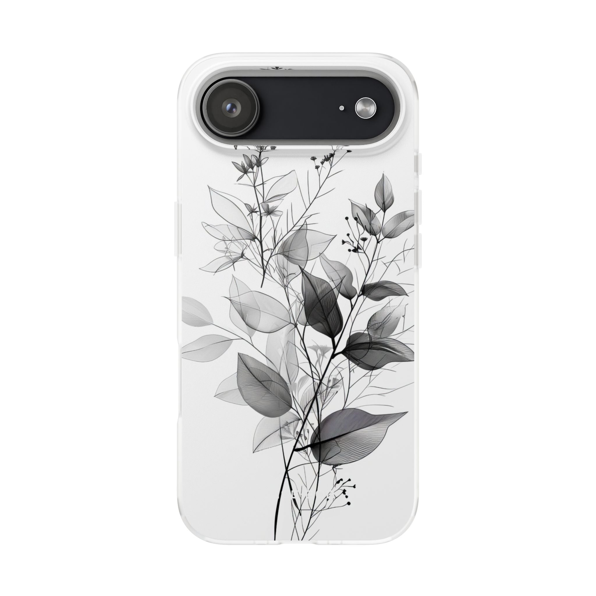 Veined Leaves Gray iPhone 17 Air Case - Soft