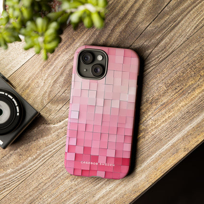 Gradient Pink Mosaic iPhone 15 - Tough Phone Case