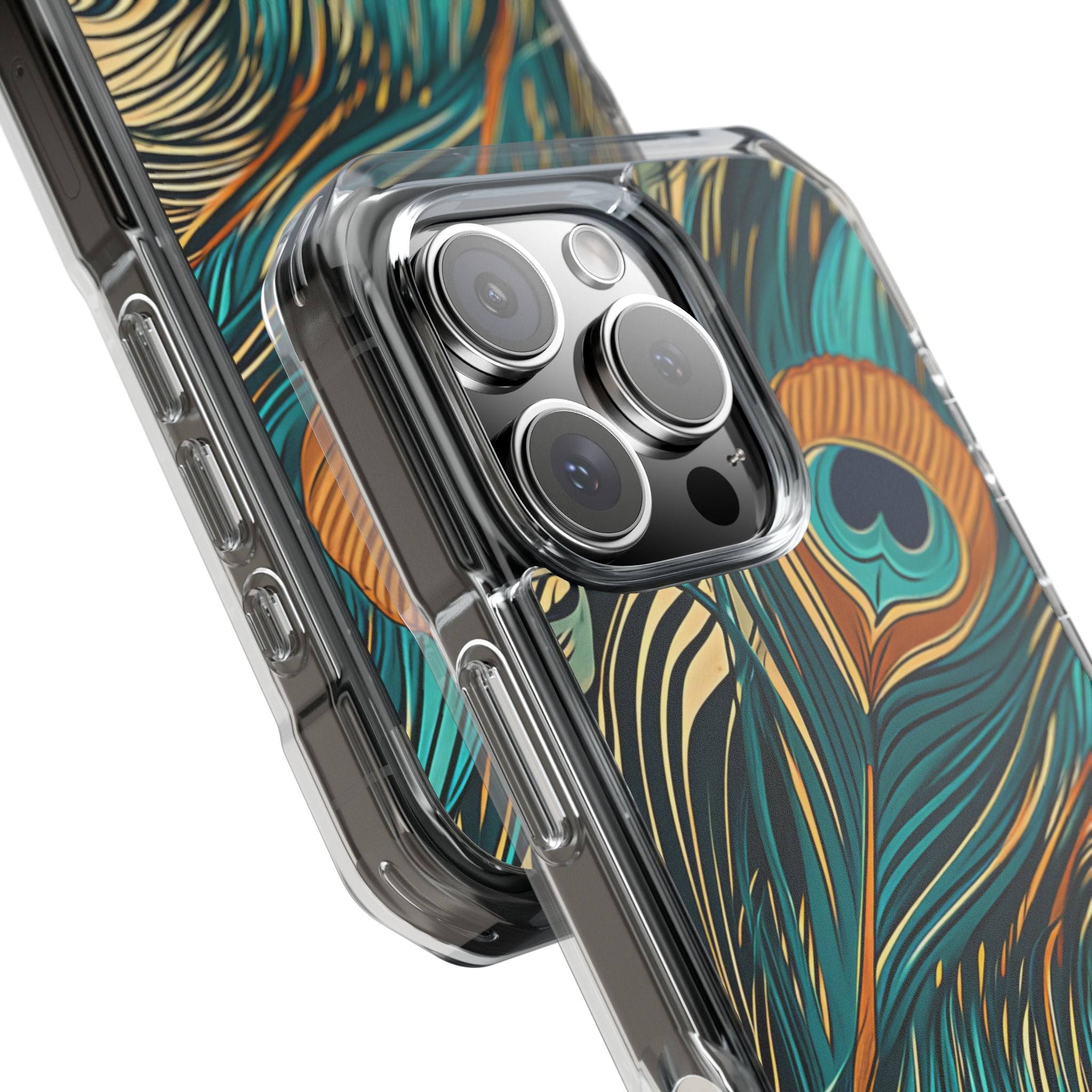 Jugendstil Pfau Eleganz iPhone 16 - Klare Impact Handyhülle