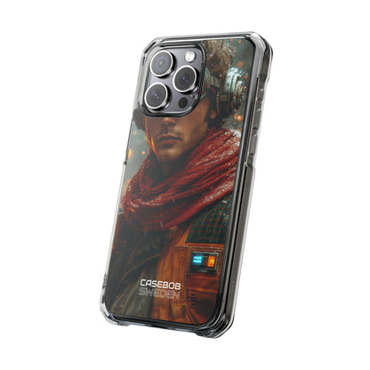 Futuristic Steampunk Explorer iPhone 15 - Impact Clear+