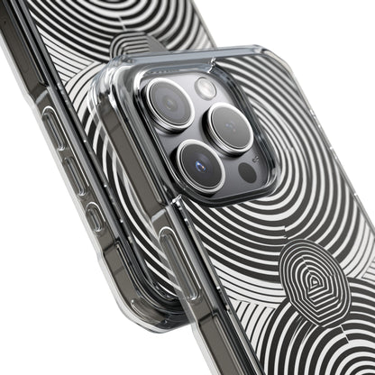 Monochrome Spiral Motion iPhone 15 - Impact Clear+