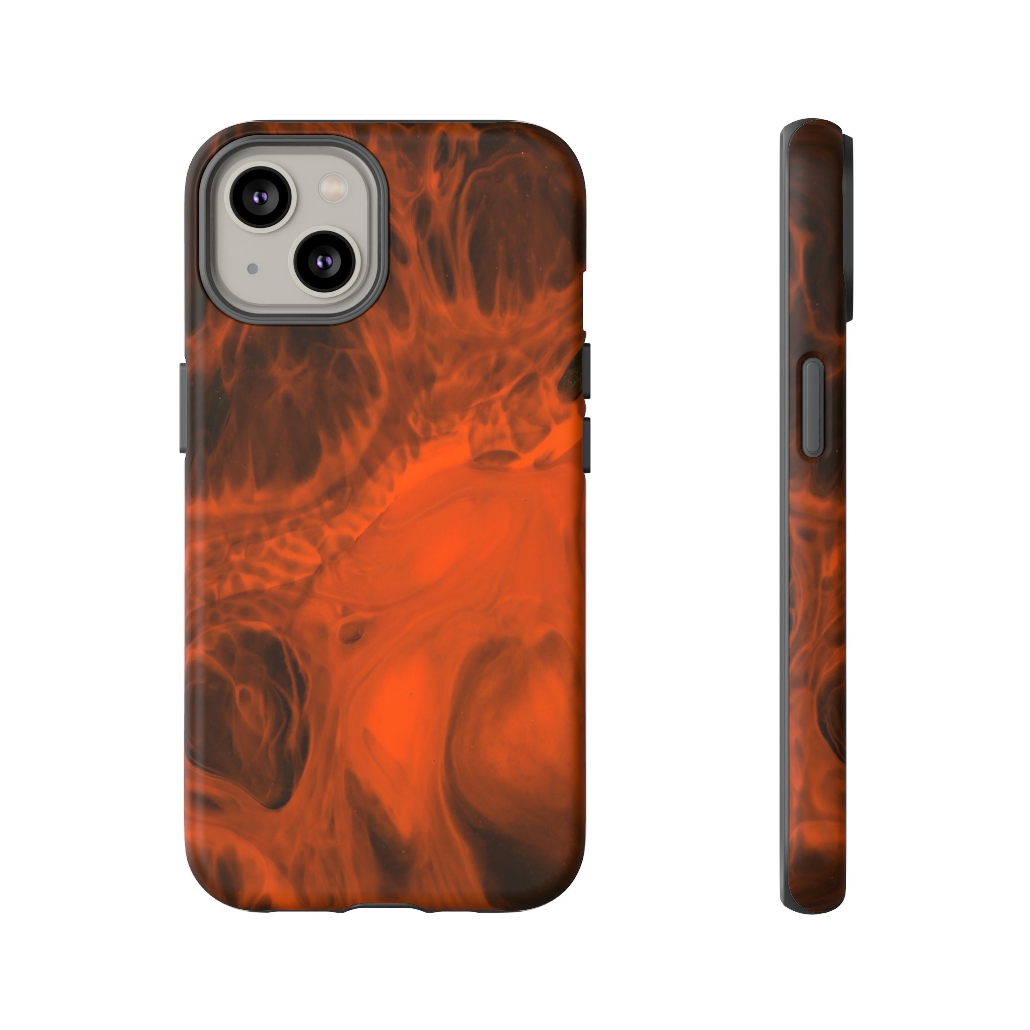 Red Flame Ink Art iPhone Case (Protective) iPhone 14 Matte Phone Case