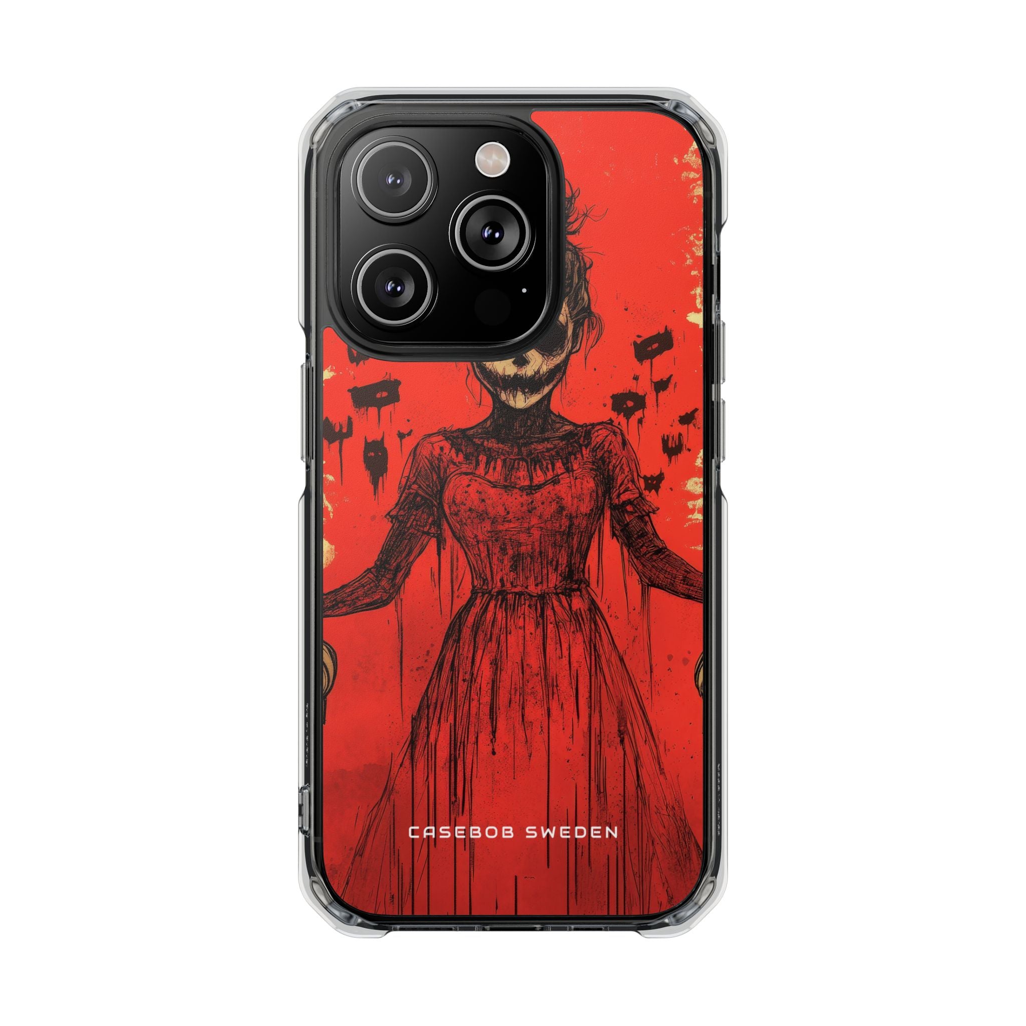 Haunting Scarlet Descent iPhone 14 - Clear Impact Phone Case