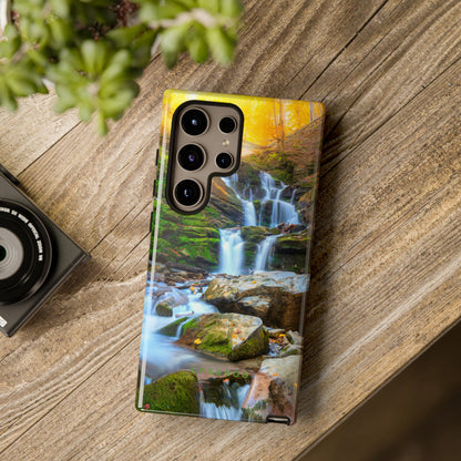 Autumn Mountain Waterfall - Protective Phone Case