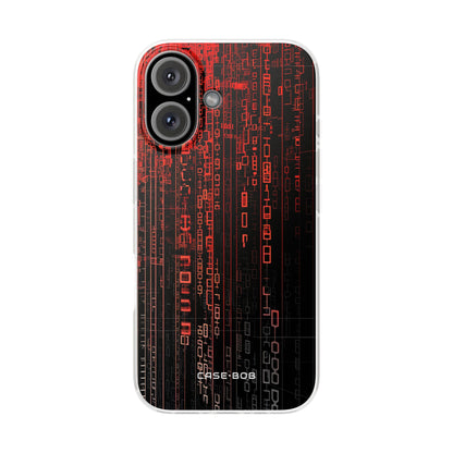 Crimson Glyphs iPhone 16 Case - Soft