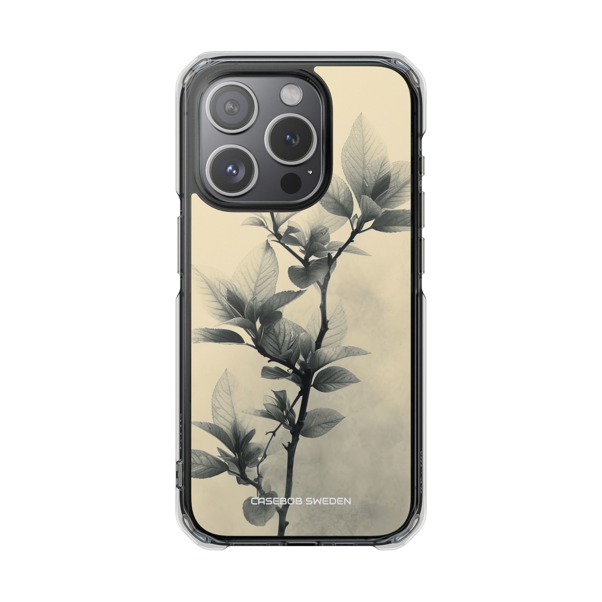 Beige Branch Art - Clear Impact iPhone 15 Phone Case