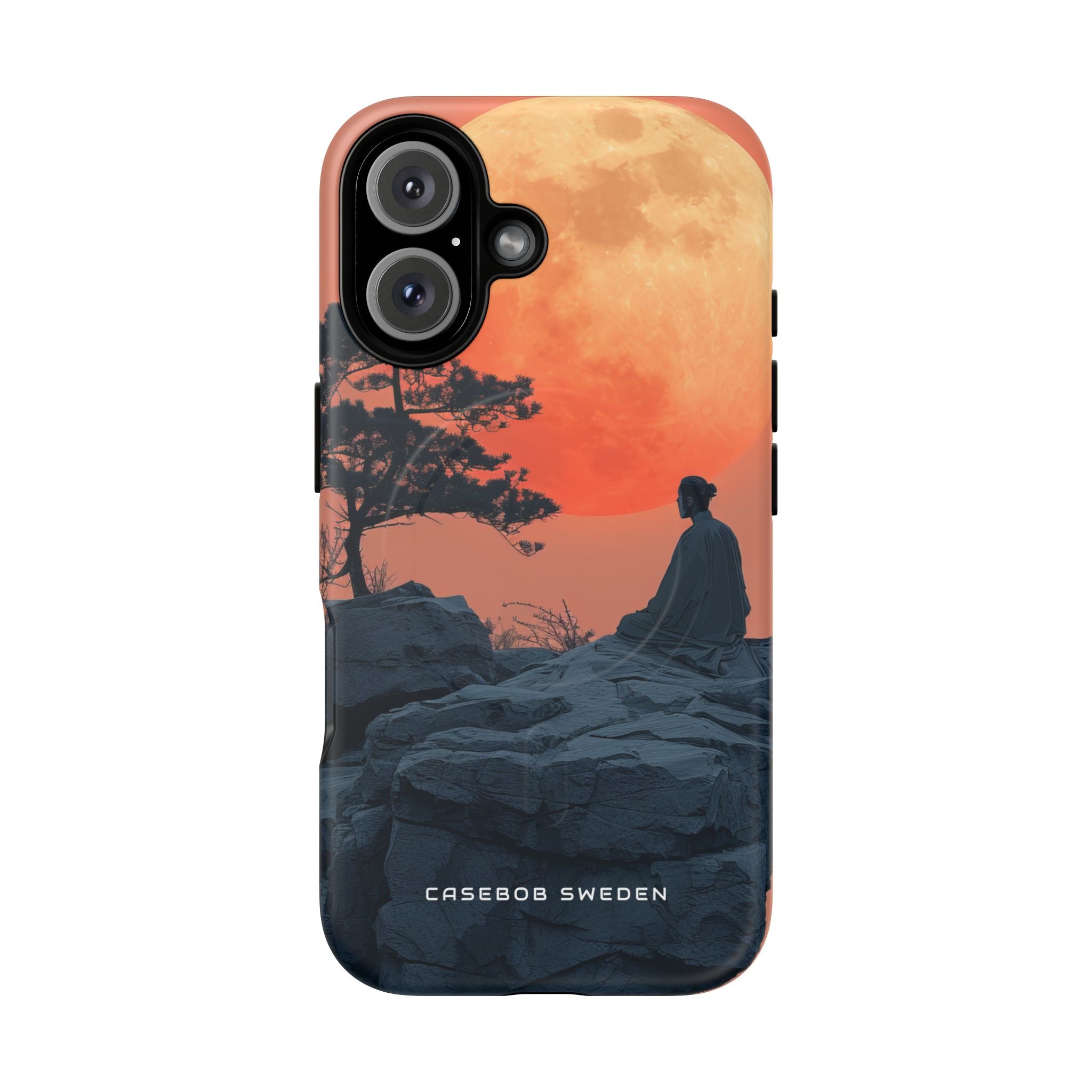 Zen Tranquility Under a Red Moon iPhone 16 | Tough+ Phone Case