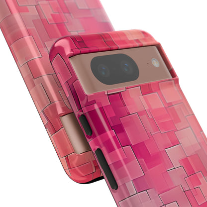 Gelaagde roze geometrie Google Pixel 8 - Tough