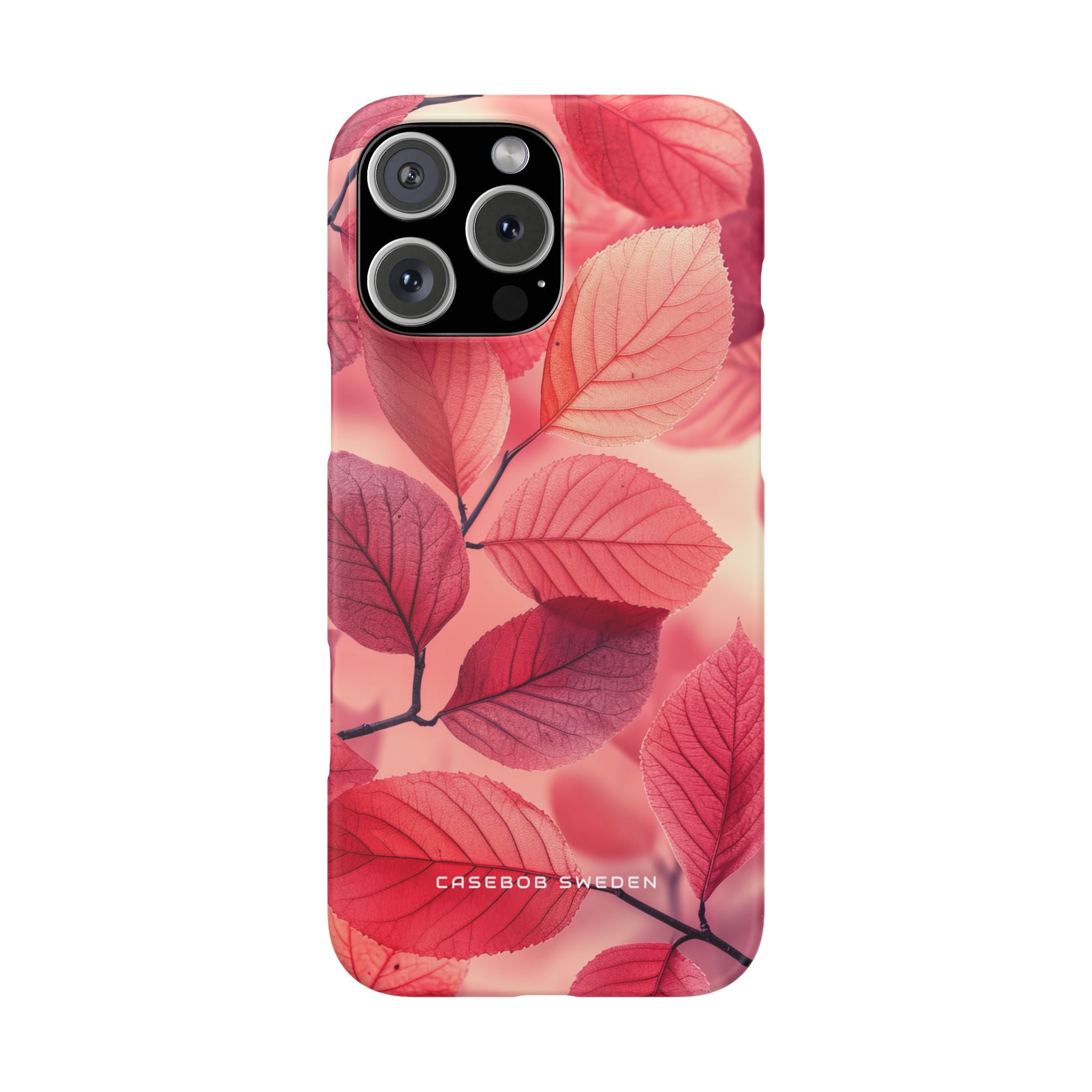 Elegant Pink Leaves iPhone 16 - Slim Phone Case