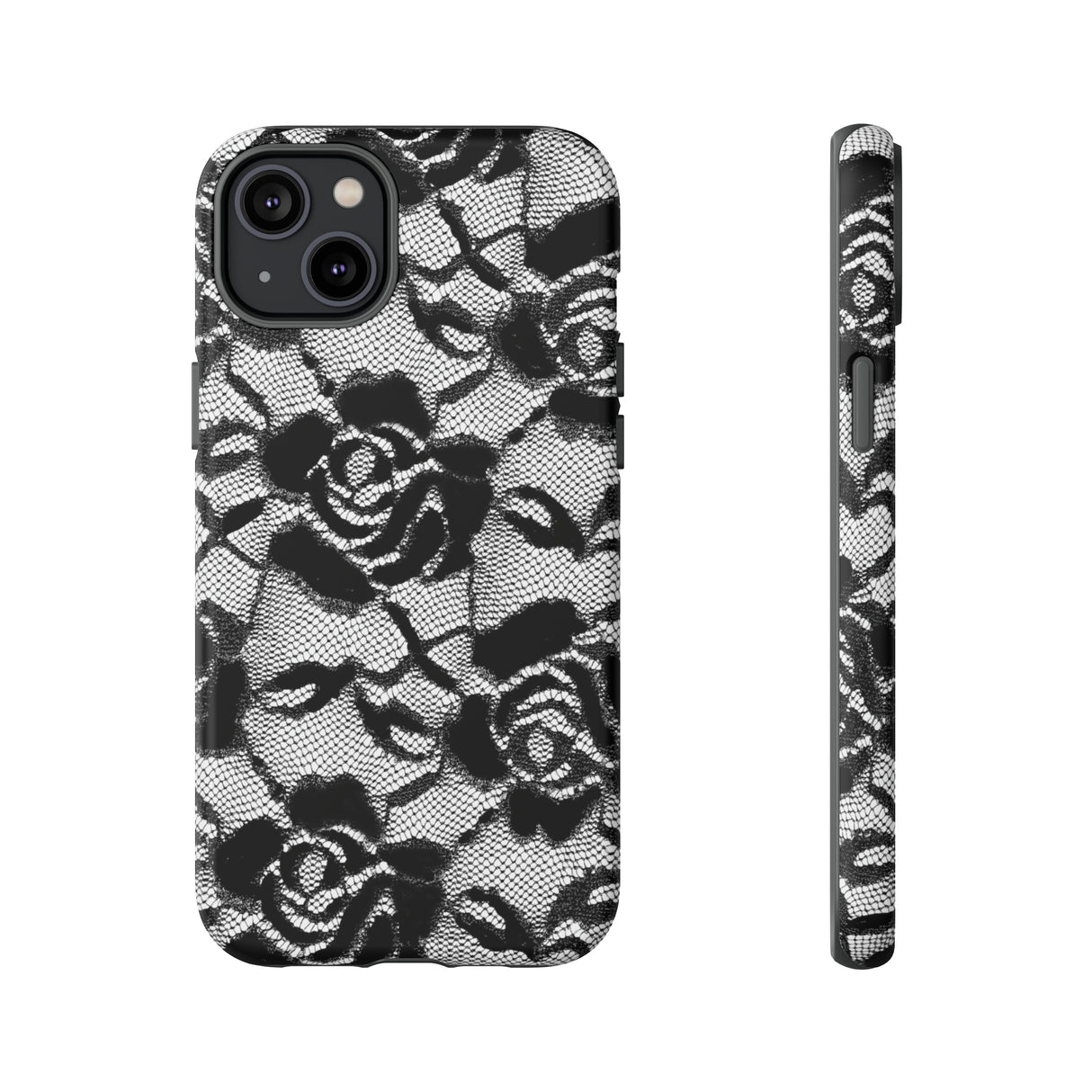 Black Rose Lace Gothic Flower - Protective Phone Case