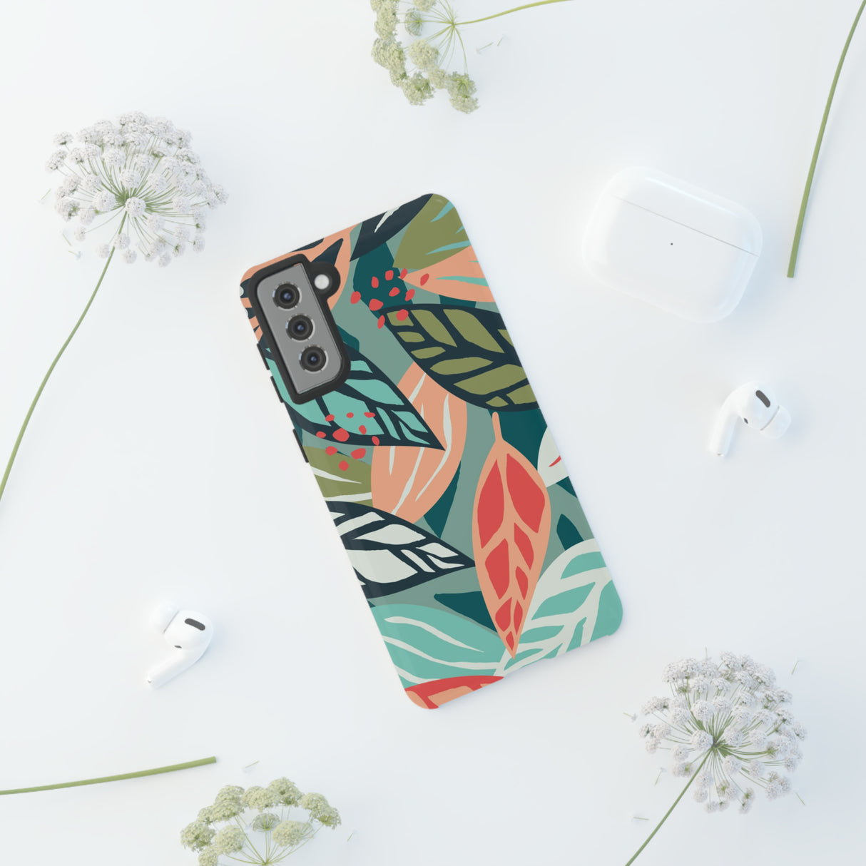 Mixed Tropical Leaf - Protective Phone Case