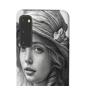 Serene Sketch Portrait | Slim Phone Case for Samsung