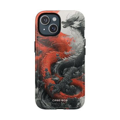 Twin Dragons Crimson iPhone 15 Case - Tough+