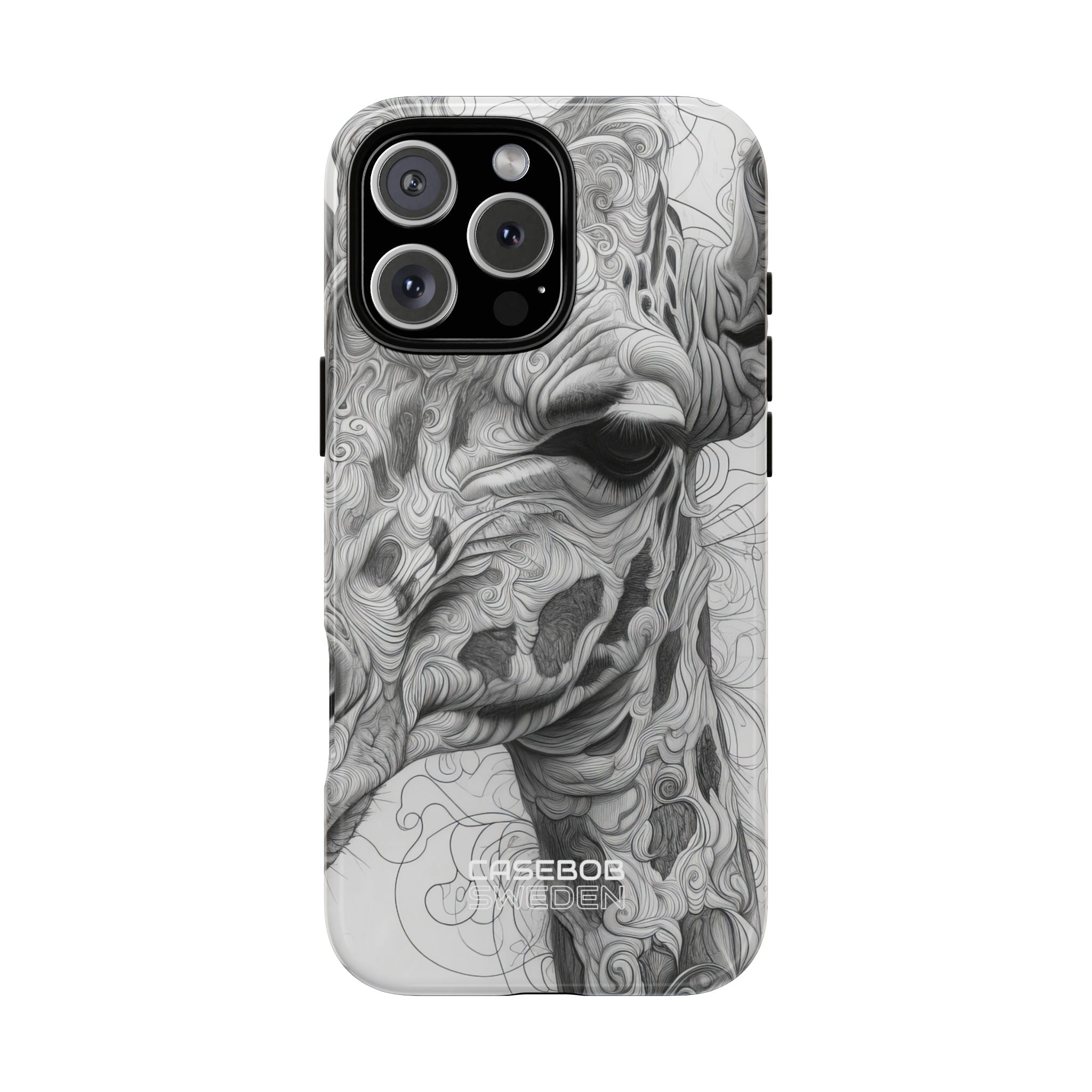 Swirling Giraffe Art iPhone 16 - Tough