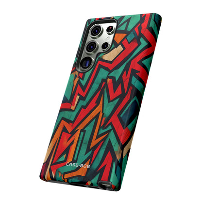 Crimson Zigzag Samsung S23 Ultra Case - Tough