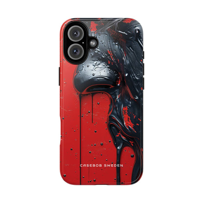 Textured Crimson Bloom iPhone 16 - Tough Phone Case