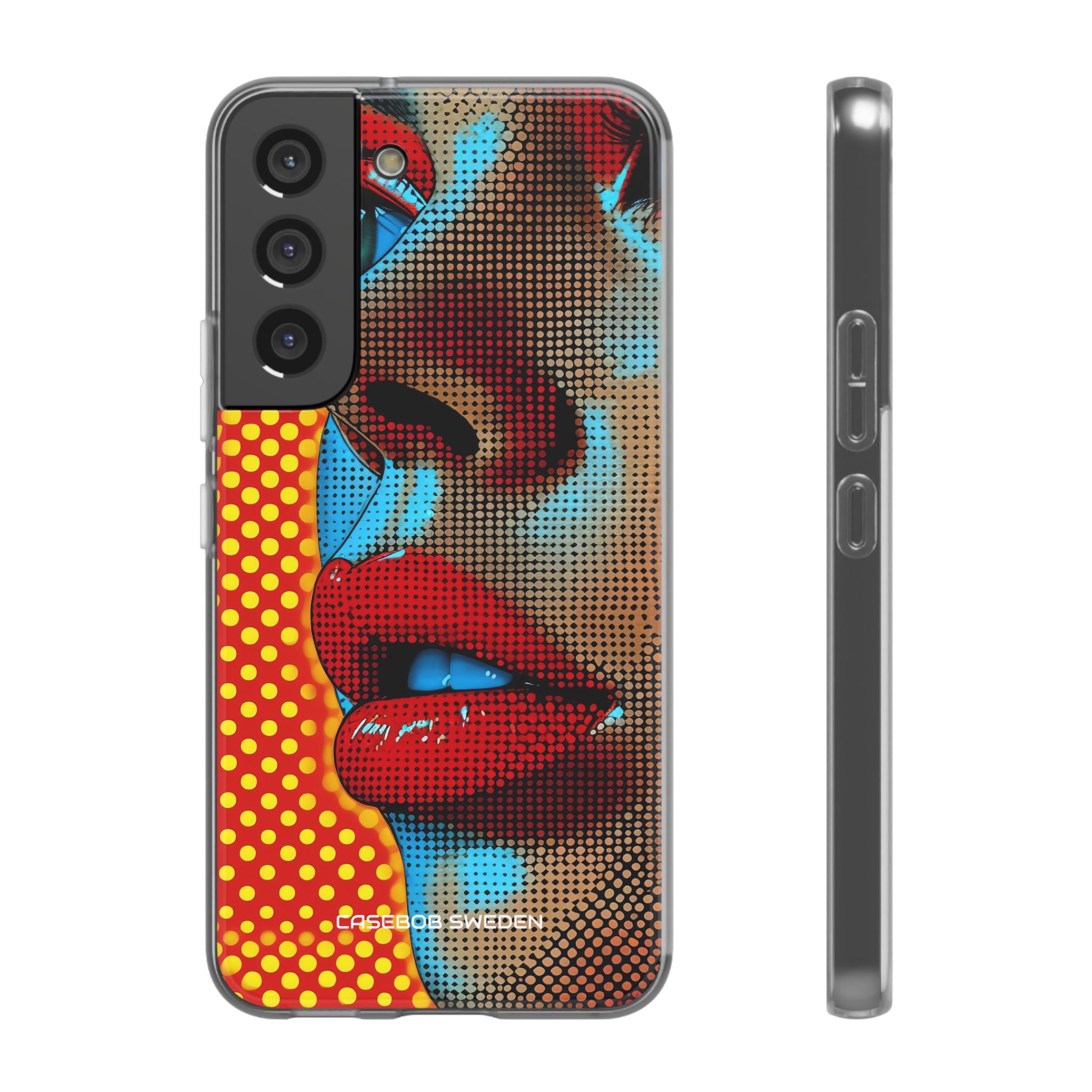 Yellow Red Pop Art Portrait - Flexi Samsung S22 Phone Case