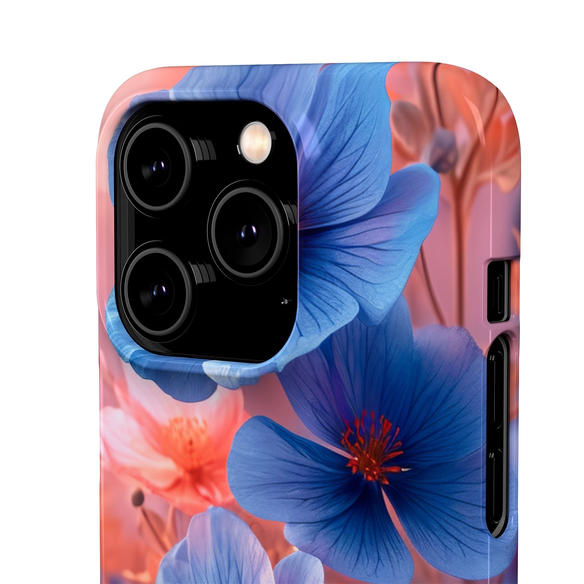 Harmonious Blooming Blues and Pinks iPhone 14 - Slim Phone Case