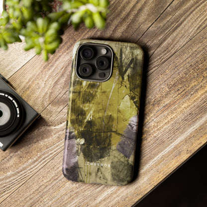 Yellow Grunge Art Phone Case - Protective Phone Case