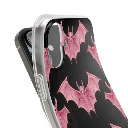 Gothic Pink Bats Aflame iPhone 16 - Flexi Phone Case