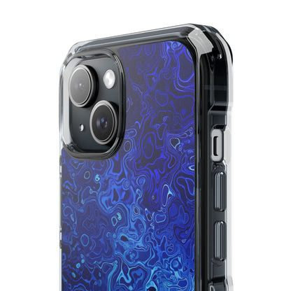 Swirling Blue Currents iPhone 15 - Impact Clear+