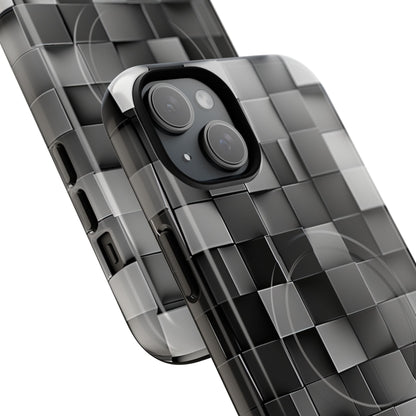 Monochrome Cube Depth iPhone 15 - Tough+