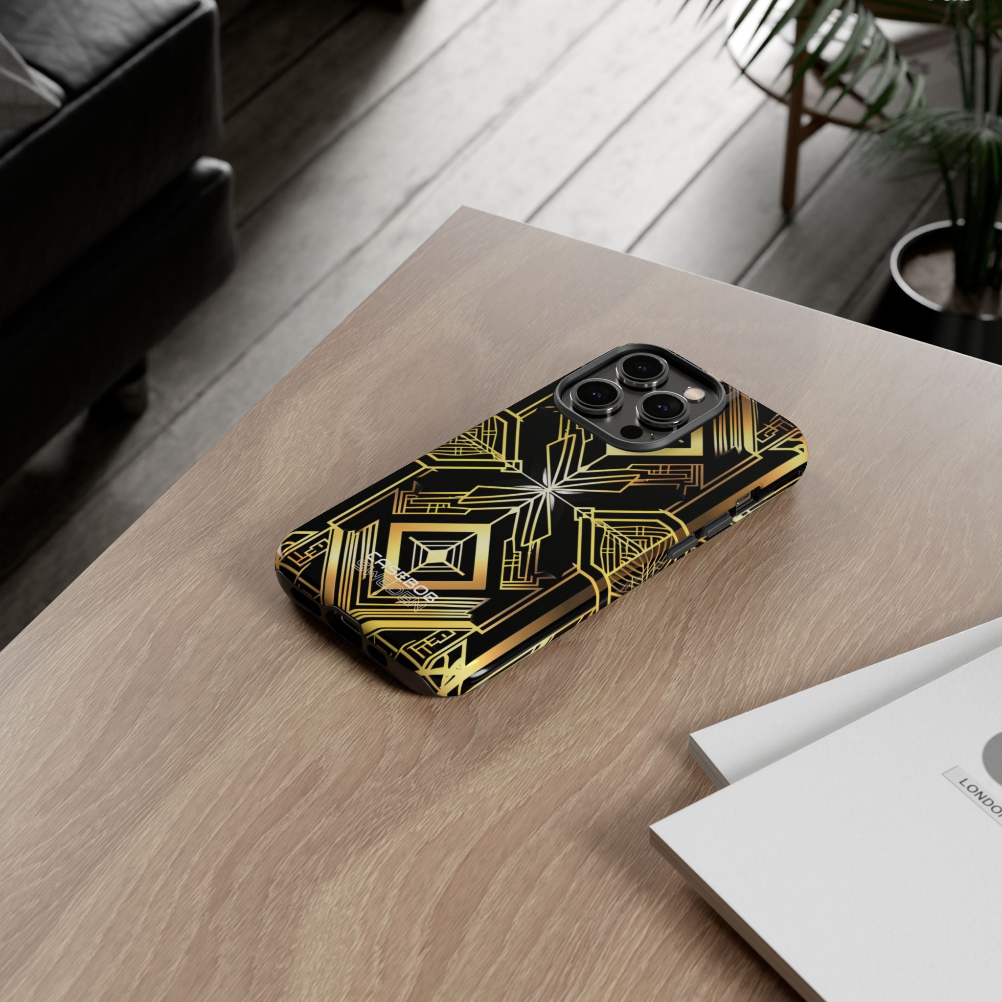 Golden Geometric Symphony iPhone 14 - Tough