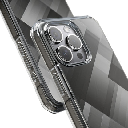 Grayscale Geometric Layers iPhone 15 - Impact Clear+