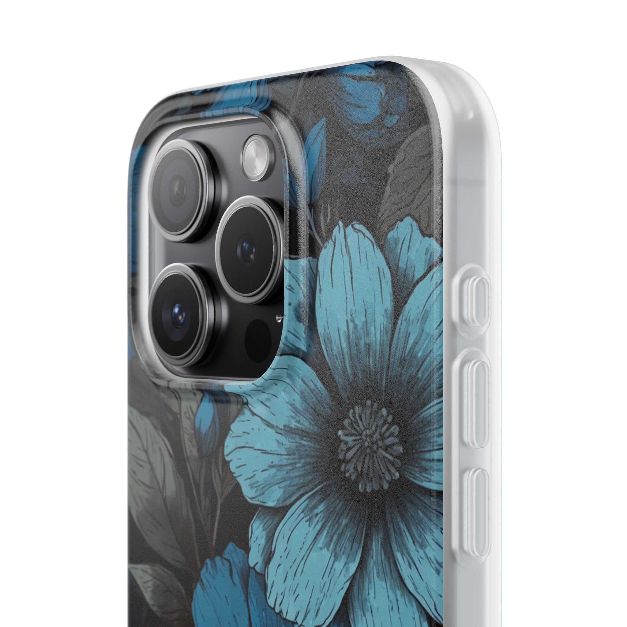 Blue Petal Radiance iPhone 15 Pro Case - Soft