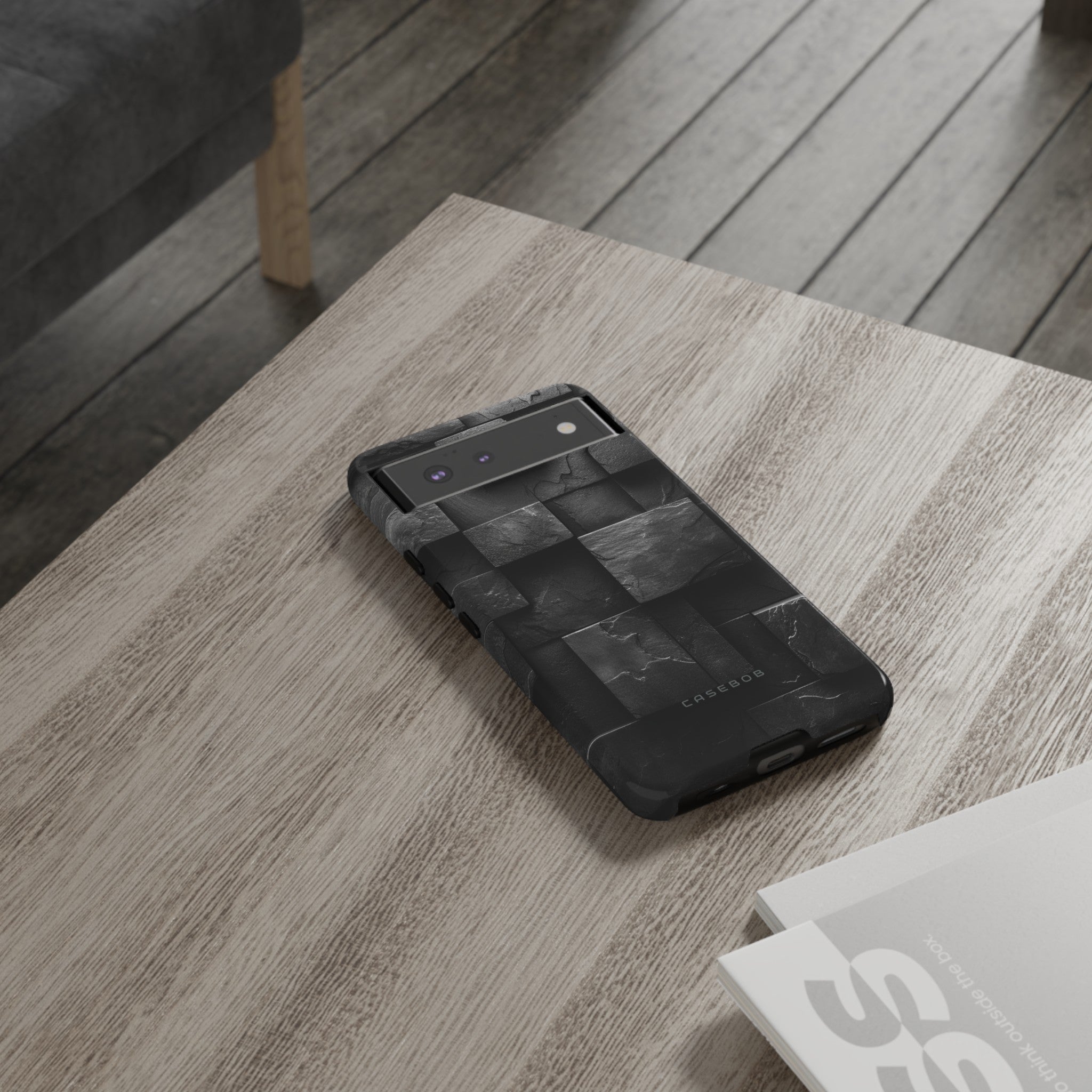 Black Geometric Elegance - Protective Phone Case