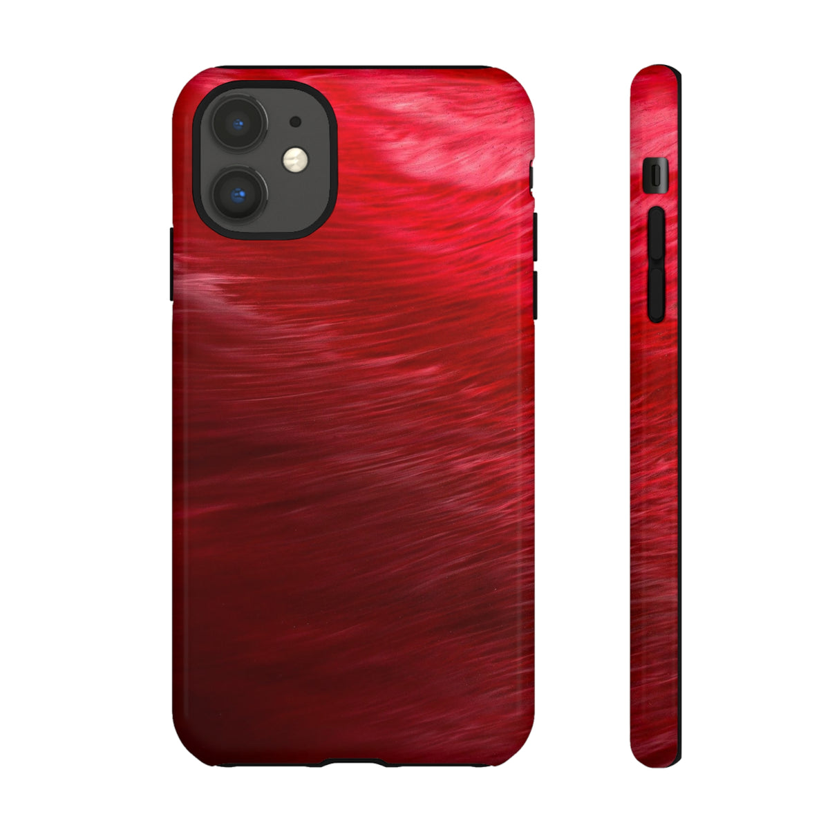 Red Feather Ink Art iPhone Case (Protective) iPhone 11 Glossy Phone Case