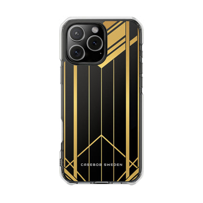 "Golden Art Deco Symmetry in Geometric Elegance" iPhone 16 - Clear Impact Phone Case