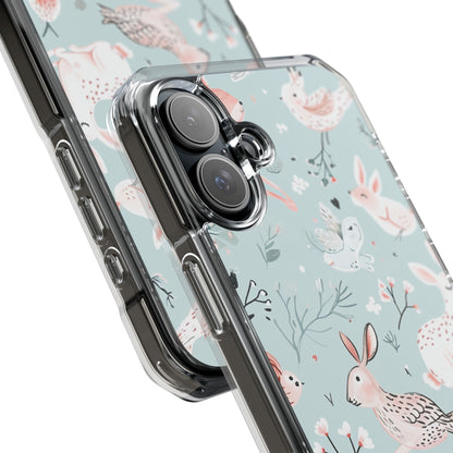 Whimsical Bunny Blossom - Clear Impact iPhone 16 Phone Case