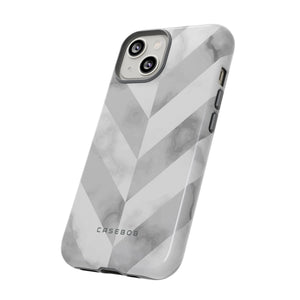 White Herringbone - Protective Phone Case