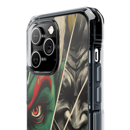 Striking Japanese Mask Art Vivid Colors iPhone 14 - Impact Clear+